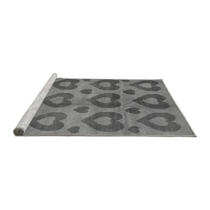 Sideview of Machine Washable Abstract Gray Modern Rug, wshabs3332gry