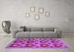 Machine Washable Abstract Purple Modern Area Rugs in a Living Room, wshabs3332pur