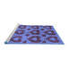 Sideview of Machine Washable Abstract Blue Modern Rug, wshabs3332blu