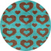 Round Abstract Light Blue Modern Rug, abs3332lblu