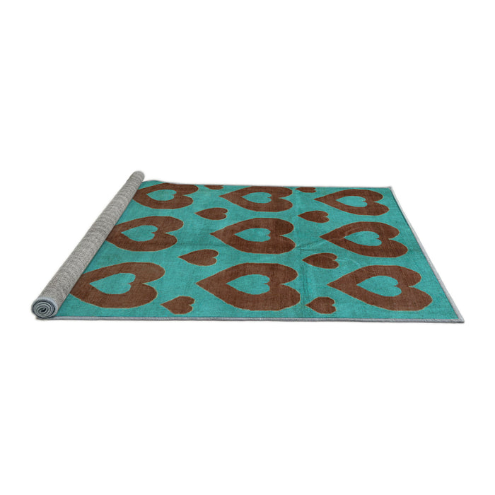 Sideview of Machine Washable Abstract Light Blue Modern Rug, wshabs3332lblu