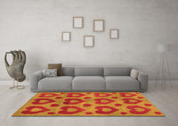 Machine Washable Abstract Orange Modern Rug, wshabs3332org