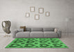 Machine Washable Abstract Emerald Green Modern Area Rugs in a Living Room,, wshabs3332emgrn