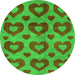 Round Abstract Green Modern Rug, abs3332grn