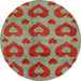 Round Abstract Green Modern Rug, abs3332