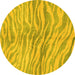 Round Animal Yellow Modern Rug, abs3333yw