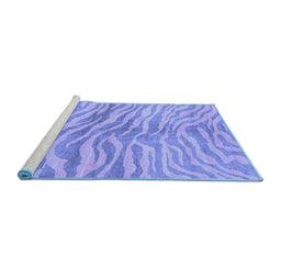 Sideview of Machine Washable Animal Blue Modern Rug, wshabs3333blu