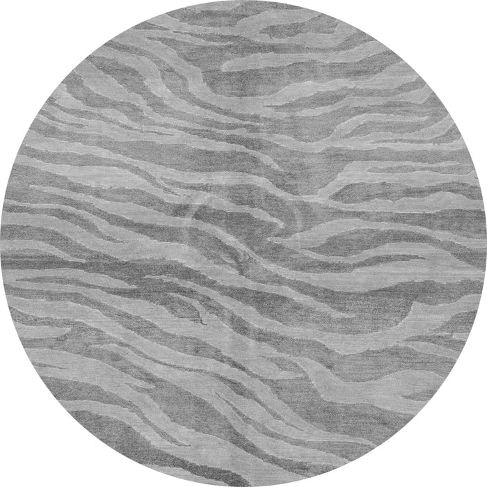 Round Machine Washable Animal Gray Modern Rug, wshabs3333gry