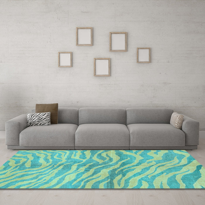 Machine Washable Animal Light Blue Modern Rug in a Living Room, wshabs3333lblu