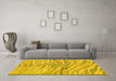 Machine Washable Animal Yellow Modern Rug in a Living Room, wshabs3333yw