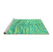 Sideview of Machine Washable Animal Turquoise Modern Area Rugs, wshabs3333turq