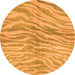 Round Animal Orange Modern Rug, abs3333org