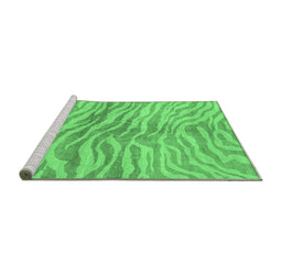 Sideview of Machine Washable Animal Emerald Green Modern Area Rugs, wshabs3333emgrn
