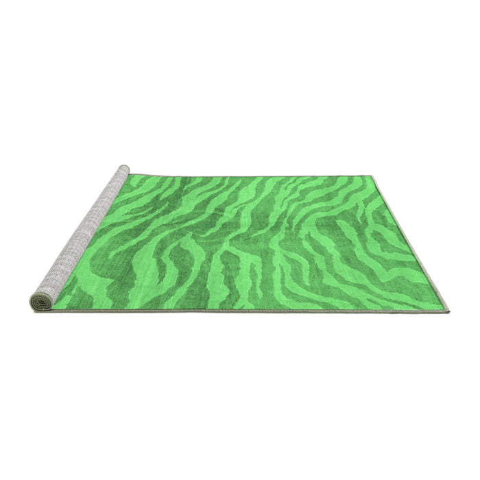 Sideview of Machine Washable Animal Emerald Green Modern Area Rugs, wshabs3333emgrn