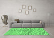 Machine Washable Animal Emerald Green Modern Area Rugs in a Living Room,, wshabs3333emgrn