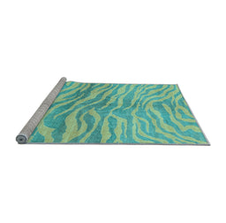 Sideview of Machine Washable Animal Light Blue Modern Rug, wshabs3333lblu