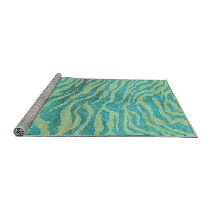 Sideview of Machine Washable Animal Light Blue Modern Rug, wshabs3333lblu