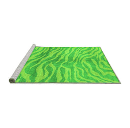 Sideview of Machine Washable Animal Green Modern Area Rugs, wshabs3333grn