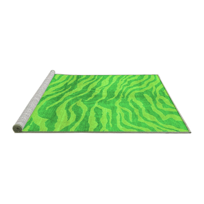 Sideview of Machine Washable Animal Green Modern Area Rugs, wshabs3333grn