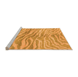 Sideview of Machine Washable Animal Orange Modern Area Rugs, wshabs3333org