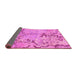 Sideview of Abstract Pink Modern Rug, abs3334pnk