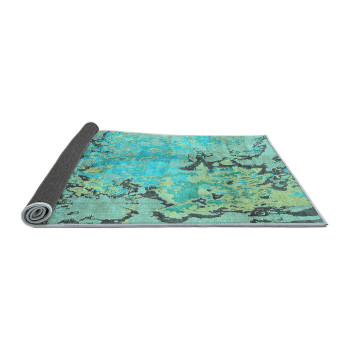 Sideview of Abstract Light Blue Modern Rug, abs3334lblu