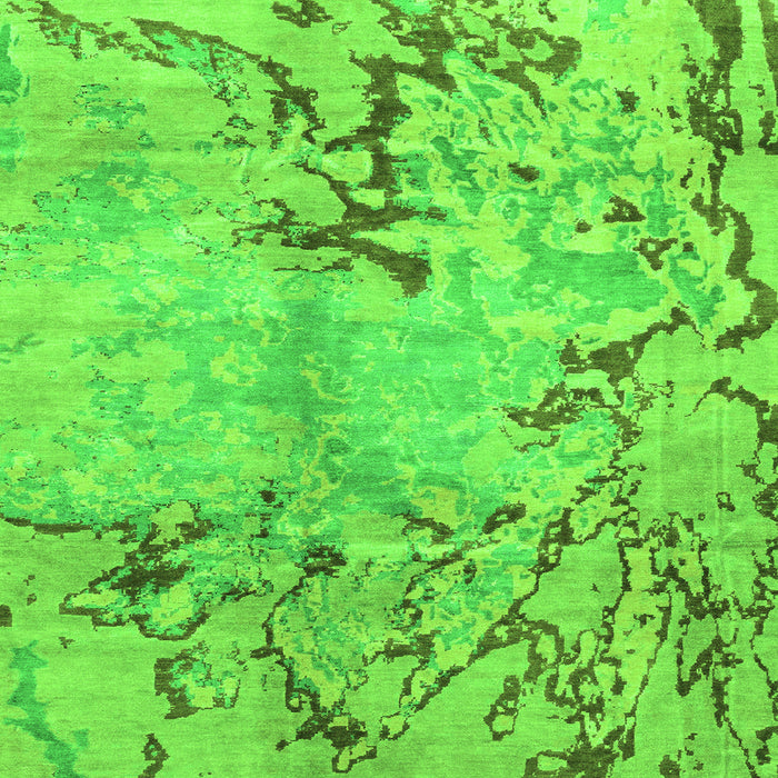 Square Machine Washable Abstract Green Modern Area Rugs, wshabs3334grn