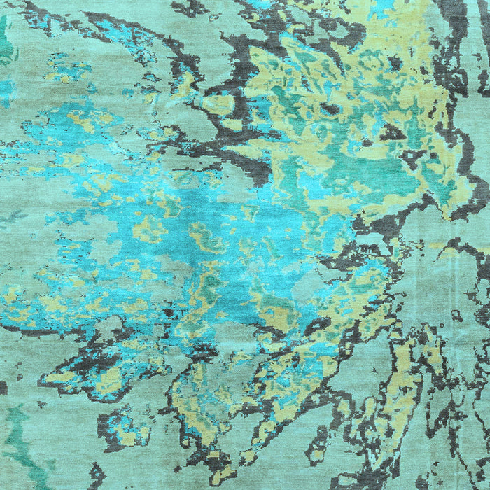 Square Abstract Light Blue Modern Rug, abs3334lblu