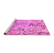 Sideview of Machine Washable Abstract Pink Modern Rug, wshabs3334pnk