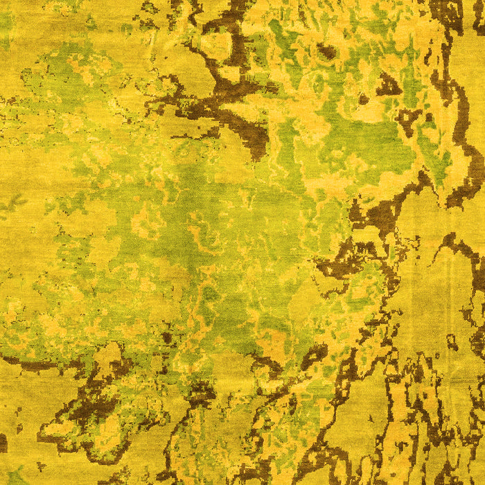 Machine Washable Abstract Yellow Modern Rug, wshabs3334yw