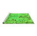 Sideview of Machine Washable Abstract Green Modern Area Rugs, wshabs3334grn