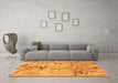 Machine Washable Abstract Orange Modern Area Rugs in a Living Room, wshabs3334org