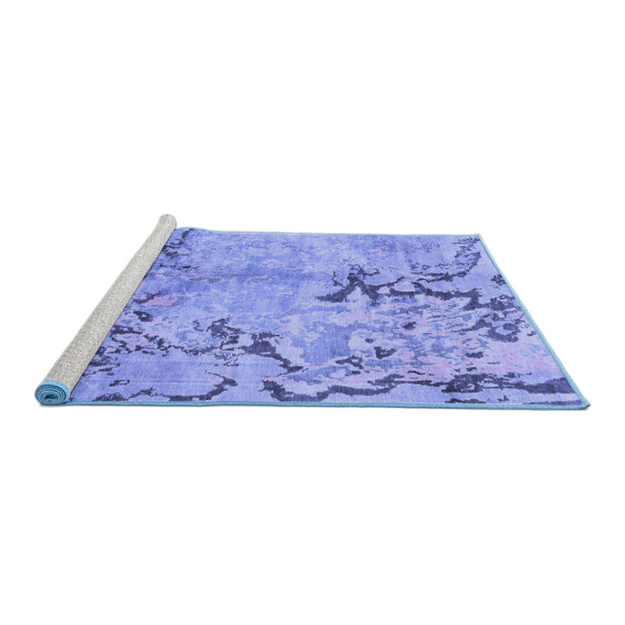 Sideview of Machine Washable Abstract Blue Modern Rug, wshabs3334blu