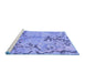 Sideview of Machine Washable Abstract Blue Modern Rug, wshabs3334blu