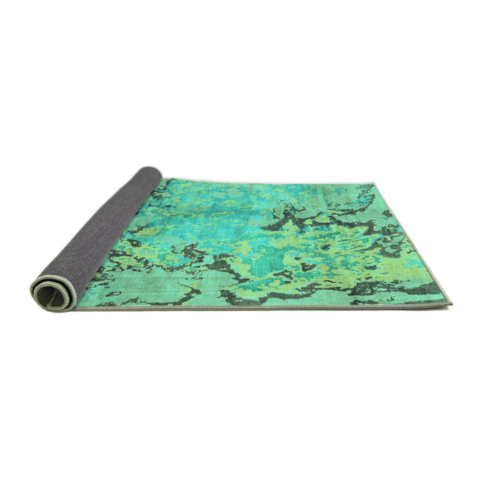 Sideview of Abstract Turquoise Modern Rug, abs3334turq