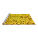 Sideview of Machine Washable Abstract Yellow Modern Rug, wshabs3334yw