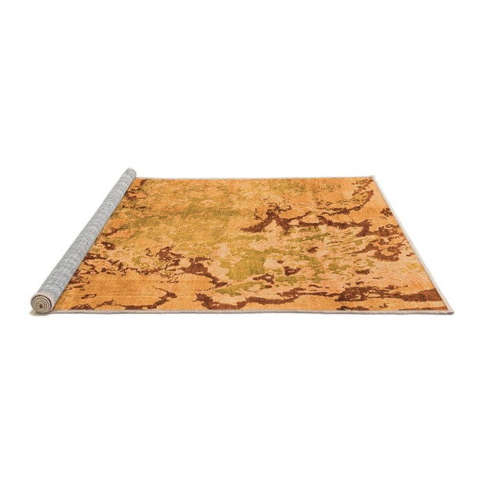 Sideview of Machine Washable Abstract Orange Modern Area Rugs, wshabs3334org