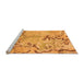 Sideview of Machine Washable Abstract Orange Modern Area Rugs, wshabs3334org