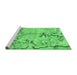 Sideview of Machine Washable Abstract Emerald Green Modern Area Rugs, wshabs3334emgrn