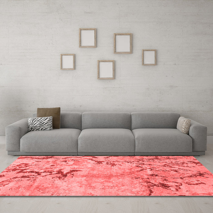 Modern Red Washable Rugs