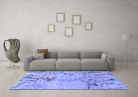 Machine Washable Abstract Blue Modern Rug, wshabs3334blu