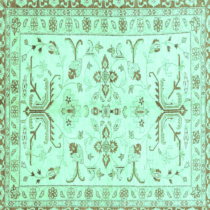Square Oriental Turquoise Traditional Rug, abs3335turq