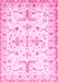 Machine Washable Oriental Pink Traditional Rug, wshabs3335pnk