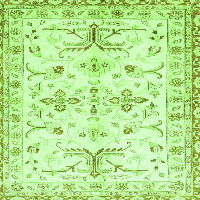 Square Machine Washable Oriental Green Traditional Area Rugs, wshabs3335grn