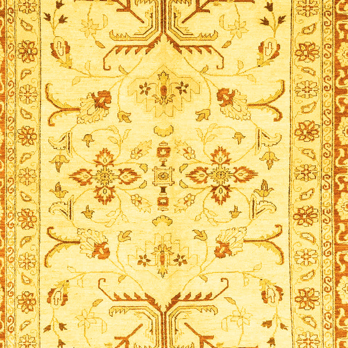 Machine Washable Oriental Yellow Traditional Rug, wshabs3335yw