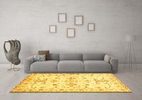 Machine Washable Oriental Yellow Traditional Rug, wshabs3335yw