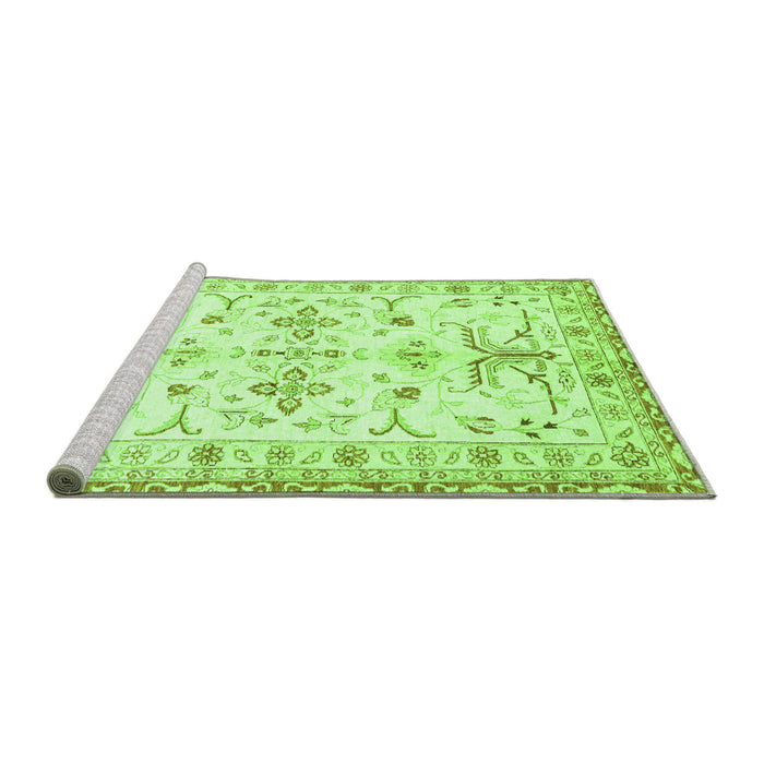 Sideview of Machine Washable Oriental Green Traditional Area Rugs, wshabs3335grn