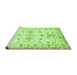 Sideview of Machine Washable Oriental Green Traditional Area Rugs, wshabs3335grn