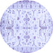 Round Oriental Blue Traditional Rug, abs3335blu