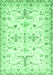 Machine Washable Oriental Emerald Green Traditional Area Rugs, wshabs3335emgrn